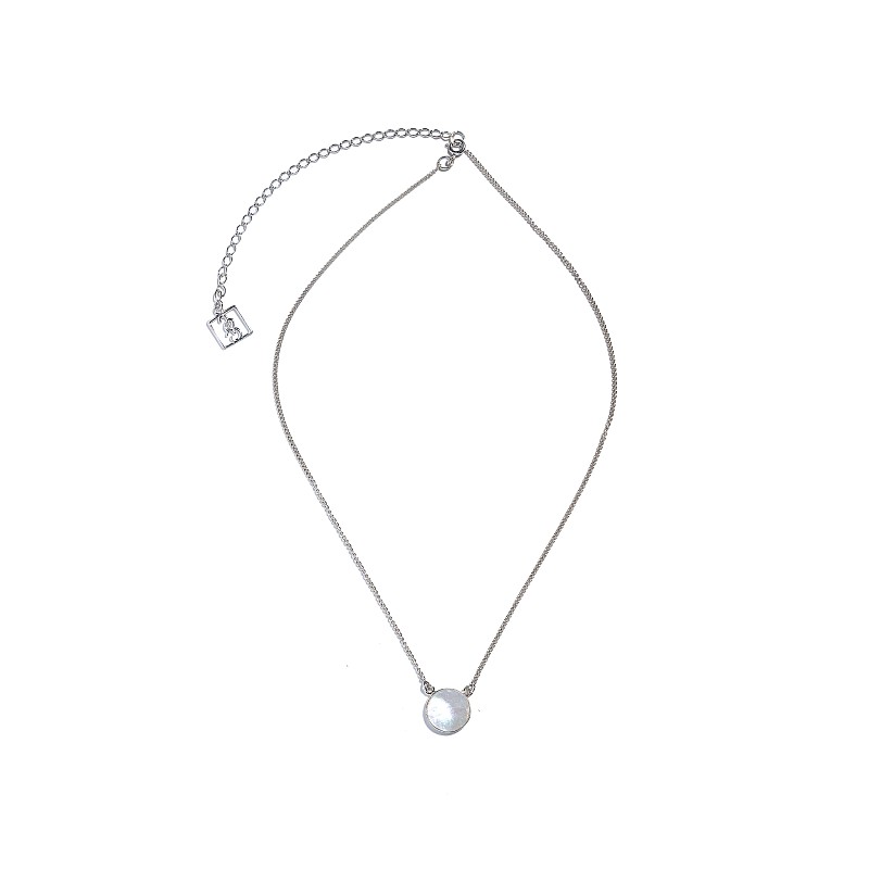 01-00-0688 Колье с круглым перламутром (12мм) (Ag 925)