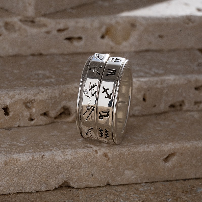 03-00-0613 Кольцо "Созвездие Зодиаков" (Ag 925)