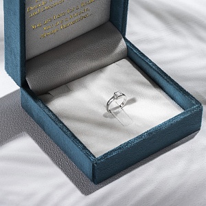 03-00-0174 Кольцо на фалангу с квадратным белым цирконом (гладкое) (Ag 925)-4