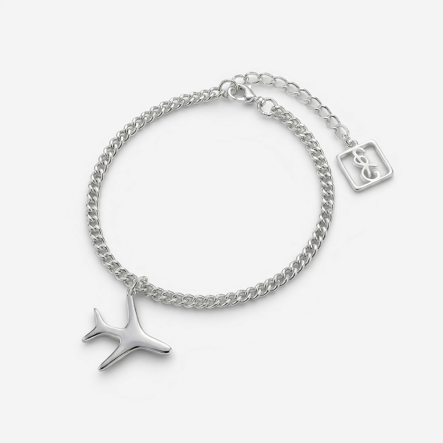 02-00-0141 Браслет с самолётом (Ag 925)-1