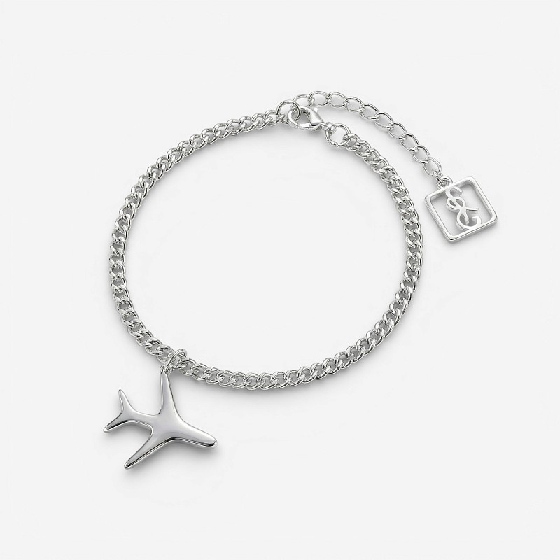02-00-0141 Браслет с самолётом (Ag 925)