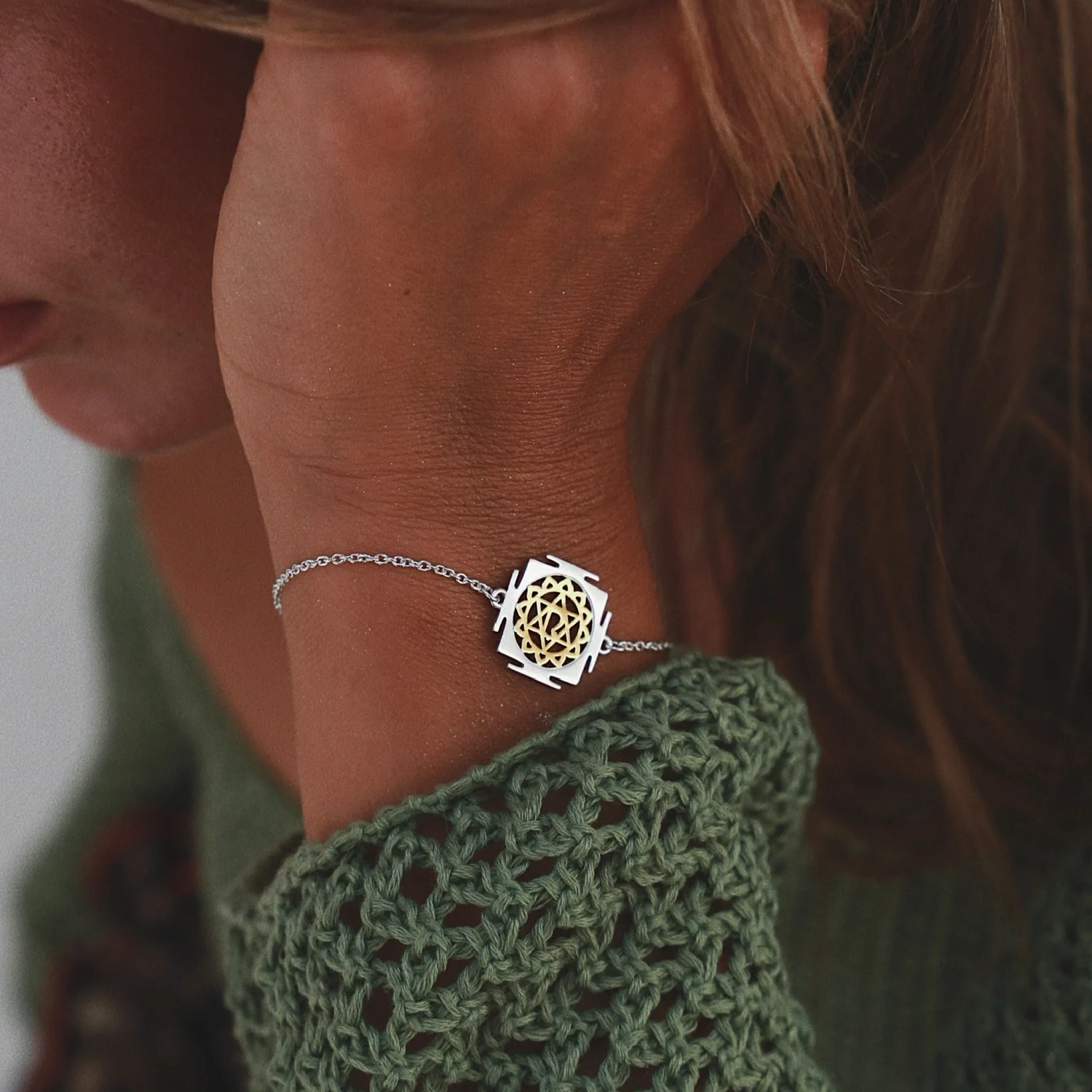 02-00-0723 Браслет с чакрой "Анахата" (Ag 925)-2