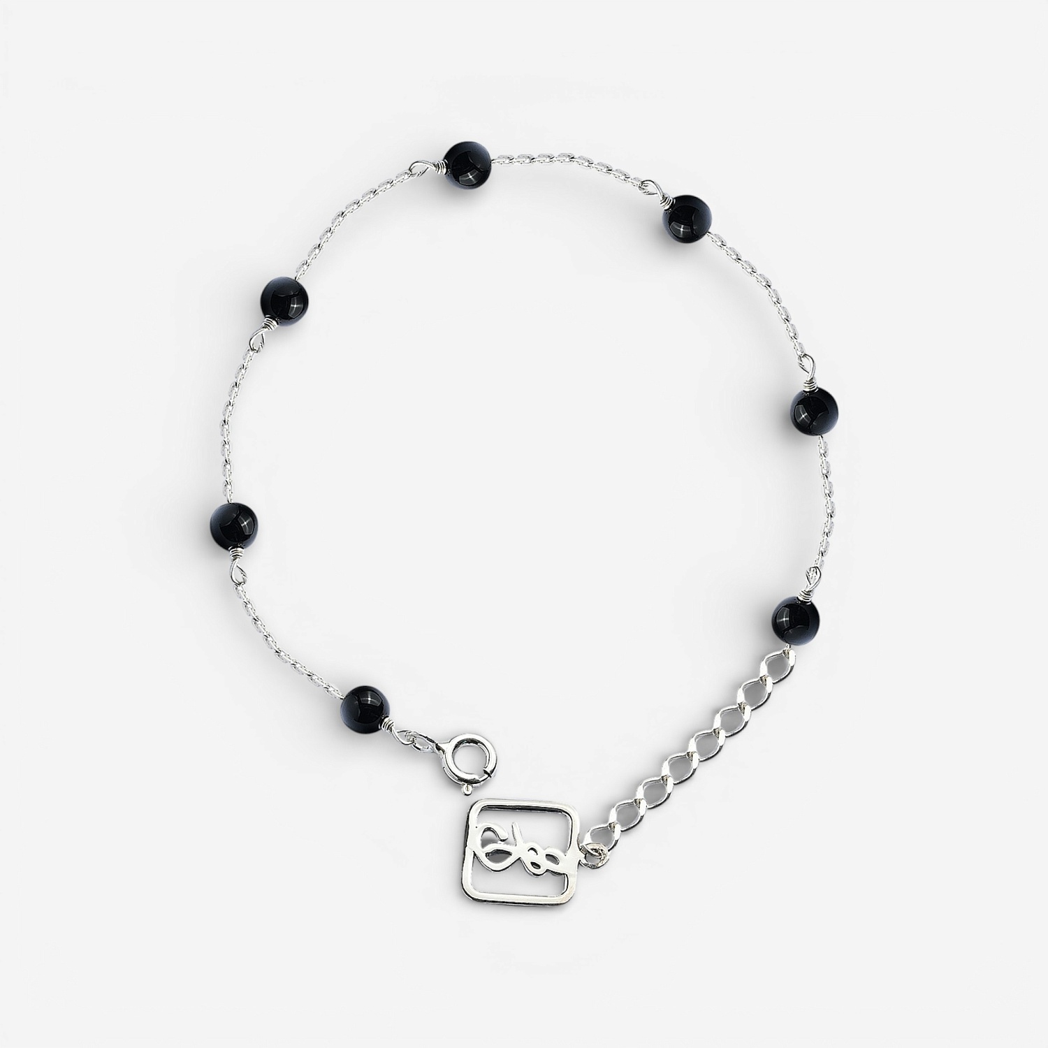 02-10-0149 Браслет с чёрным ониксом (Ag 925)-1