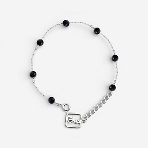 02-10-0149 Браслет с чёрным ониксом (Ag 925)-1