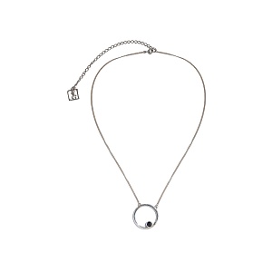 01-00-0324 Колье Сфера с черным цирконом (Ag 925)-5