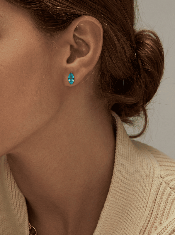 04-00-0812 Гвоздики "Voice" blue (Ag 925)