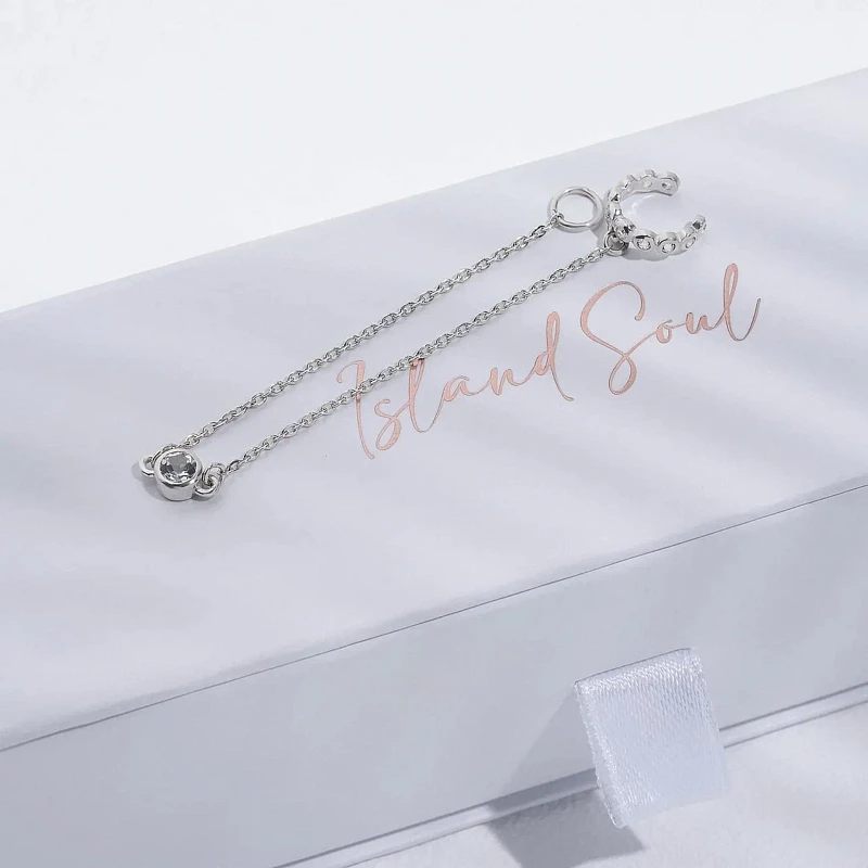 04-00-0346 Кафф Tear с топазом (Ag 925)