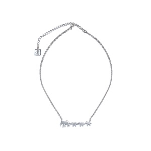 09-00-0042 Колье Материнство с тремя слониками, матовое (Ag 925)-2