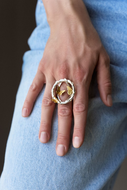 03-00-0646 Кольцо-сфера "Весна" (Ag 925)