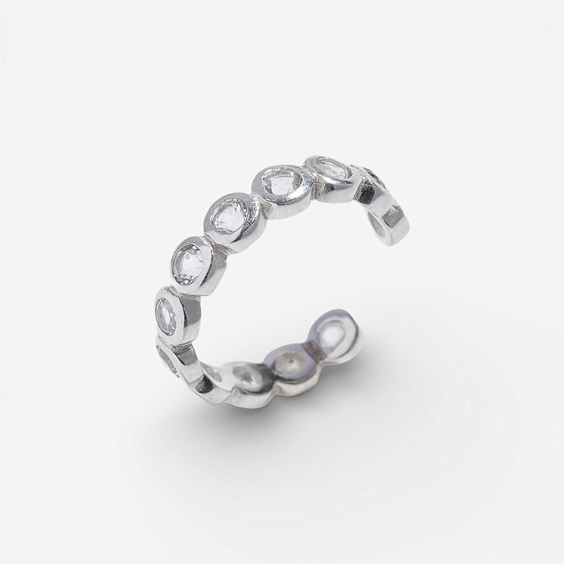 04-00-0240 Серьга Кафф с топазами (Ag 925)