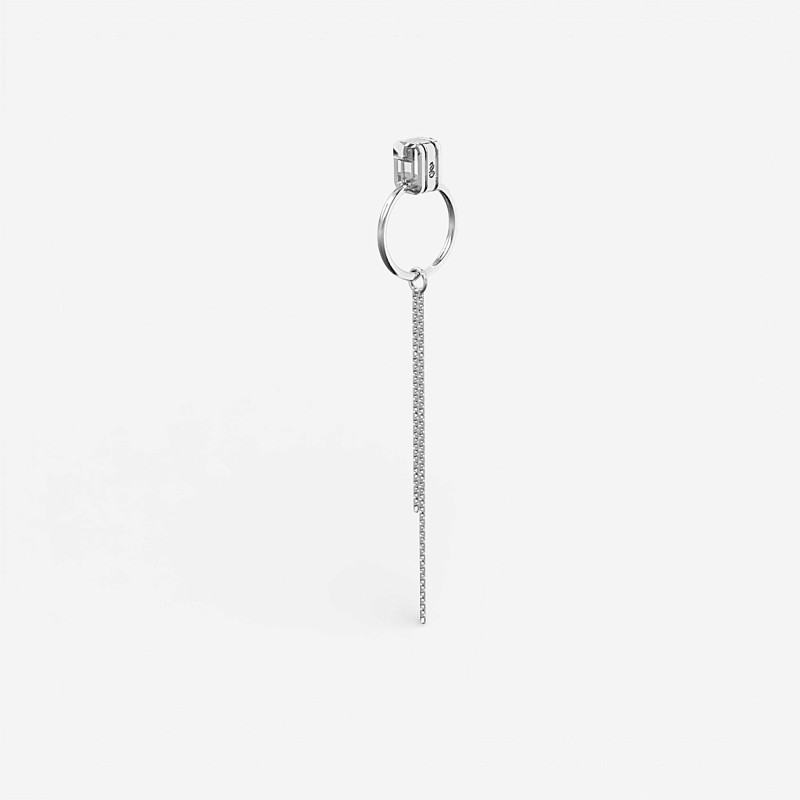 04-00-0733 Подвеска на серьгу с кольцом и цепочкой (Ag 925)