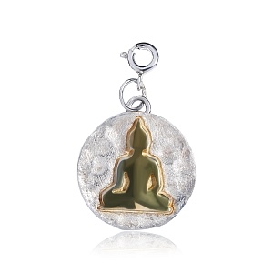 01-00-0541 Подвеска Будда в позолоте (на карабине) (Ag 925)-1