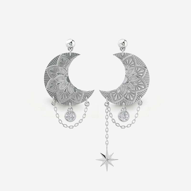 04-00-0791 Серьги Moon Mandala (Ag 925)