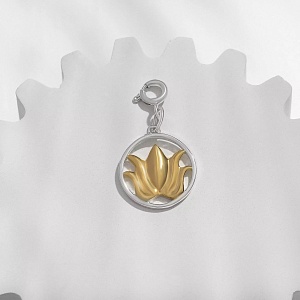 01-00-0532 Подвеска Лотос в позолоте (на карабине) (Ag 925)-2