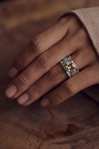 03-00-0328 Кольцо-механизм с прямоугольным цитрином и белым топазом (Ag 925)-2