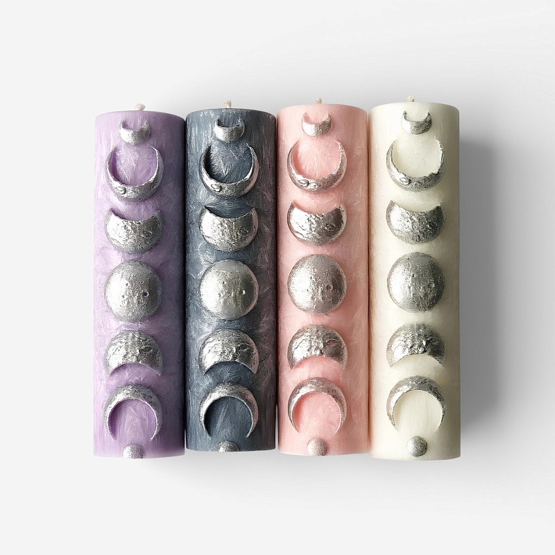 55-00-0003 Свеча "Фазы луны" серая