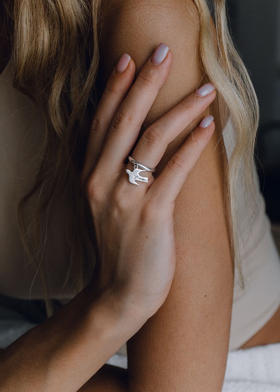 03-00-0569 Кольцо с подвеской "Freedom" (Ag 925)