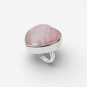 03-00-0129 Кольцо с розовым кварцем (сердце) (Ag 925)-1