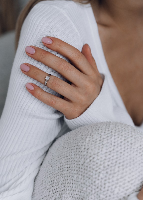 03-00-0174 Кольцо на фалангу с квадратным белым цирконом (гладкое) (Ag 925)