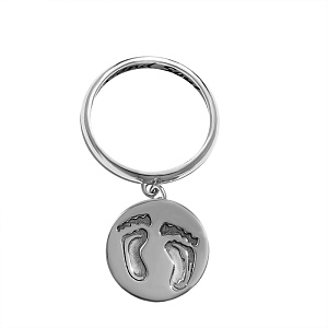 03-00-0528 Кольцо-медальон со следами детских ножек (Ag 925)-1