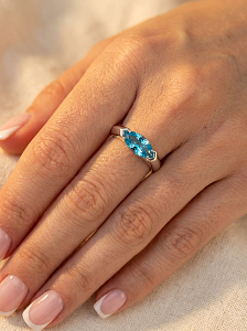 03-00-0675 Кольцо "Voice" blue (Ag 925)-2