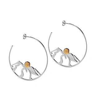 04-00-0767 Гвоздики-кольца "Горы" с позолотой (Ag 925)-1