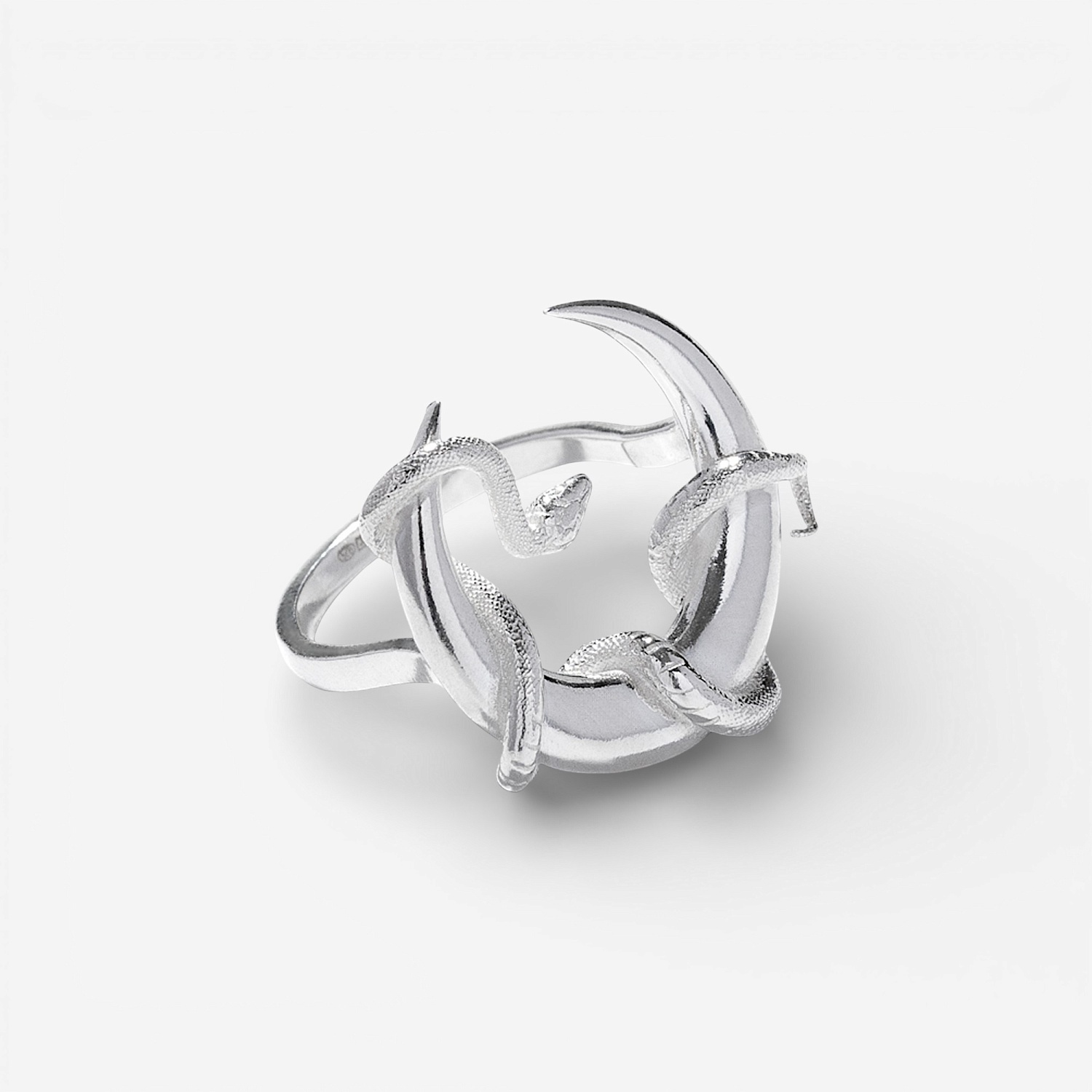 03-00-0631 Кольцо "Snake on the moon" (Ag 925)-1