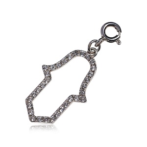 01-00-0703 Подвеска Хамса с топазами (на карабине) (Ag 925)-1